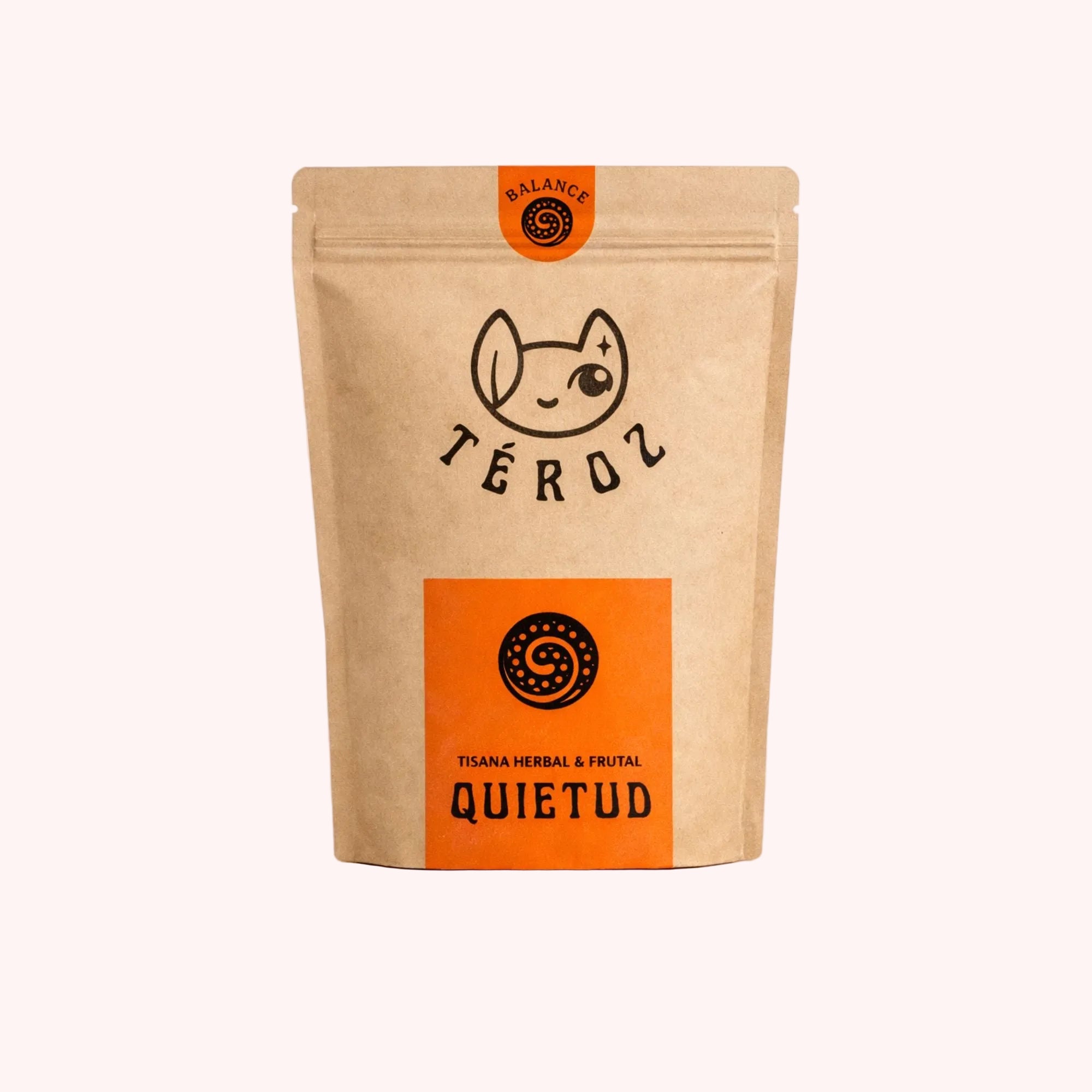 Quietud TÉROZ, tisana digestiva en empaque kraft artesanal.