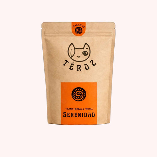 Bolsa kraft Serenidad de TÉROZ, tisana digestiva artesanal con hierbas naturales.